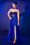 Buy_Vesture_Blue Armani Satin Embroidery Crystal Corset Gown With Choker Style Dupatta _at_Aza_Fashions