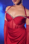 Shop_Vesture_Red Armani Satin Embroidery Swarovski Crystal Sweetheart Corset Draped Gown _Online_at_Aza_Fashions