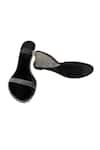 Buy_PREET KAUR_Black Crystal Tassels Onyx Hand Embroidered Wedges _Online_at_Aza_Fashions