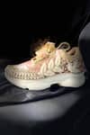 Chal Jooti_Beige Madhumalti Leaf Embellished Sneakers _Online