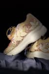 Buy_Chal Jooti_Beige Madhumalti Leaf Embellished Sneakers _Online