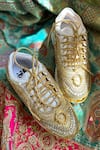 Chal Jooti_Gold Embellished Goddess Sequin Sneakers _Online