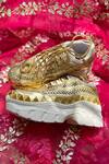 Chal Jooti_Gold Embellished Goddess Sequin Sneakers 