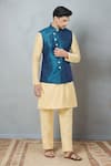 Buy_Arihant Rai Sinha_Blue Bundi Jacquard Woven Diamond And Kurta Set _at_Aza_Fashions