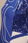 Shop_Advait_Blue Rayon Twill Print Abstract Round Neck Cora Cari Pleated High Low Dress _Online