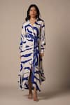 Buy_Advait_Blue Rayon Twill Print Abstract Collar Neck Cora Shirt Dress _at_Aza_Fashions