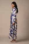 Shop_Advait_Blue Rayon Twill Print Abstract Collar Neck Cora Shirt Dress _Online_at_Aza_Fashions