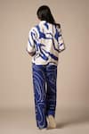 Shop_Advait_Blue Rayon Twill Print Abstract Swerve Cora Cari Shirt With Pleated Trouser _at_Aza_Fashions