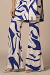 Buy_Advait_Blue Rayon Twill Print Abstract Swerve Cora Flared Trouser _Online_at_Aza_Fashions