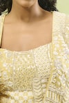 Buy_Samyukta Singhania_Yellow Georgette Hand Embroidery Geometric Blouse Sequin Jacket Sharara Set _Online_at_Aza_Fashions