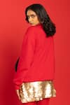 Shop_POOJA SHROFF_Red Embellished Bow Round Placed Oversized Sweatshirt _at_Aza_Fashions