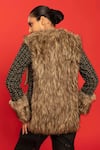 Shop_POOJA SHROFF_Black Tweed V Neck Fur And Jacket _at_Aza_Fashions