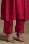 Buy_Weaver Story_Pink Kurta And Dupatta Chanderi Embroidery Sequin V-neck Set 