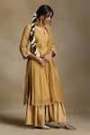 Buy_Weaver Story_Yellow Kurta And Dupatta Chanderi Embroidery Floral Sequin & Sharara Set _Online_at_Aza_Fashions