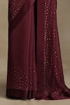 Weaver Story_Wine Chanderi Embroidery Sequins Round Saree With Blouse _Online_at_Aza_Fashions