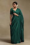 Buy_Weaver Story_Green Chanderi Embroidery Thread Saree With Blouse _at_Aza_Fashions