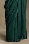 Weaver Story_Green Chanderi Embroidery Thread Saree With Blouse _Online_at_Aza_Fashions