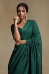 Buy_Weaver Story_Green Chanderi Embroidery Thread Saree With Blouse _Online_at_Aza_Fashions