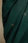 Shop_Weaver Story_Green Chanderi Embroidery Thread Saree With Blouse _Online_at_Aza_Fashions