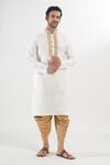 Shop Arihant Rai Sinha Cream Polyester, Silk Embroidery Placket Kurta And Patiala Set Online at Aza Fashions Shop_Arihant Rai Sinha_Cream Polyester, Silk Embroidery Placket Kurta And Patiala Set _Online_at_Aza_Fashions