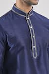 Buy_Arihant Rai Sinha_Blue Silk Embroidery Navy Thread Work Kurta And Churidar Set _Online_at_Aza_Fashions