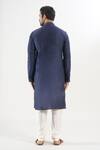 Shop_Arihant Rai Sinha_Blue Polyester, Silk Embroidery Thread Placket Kurta Set _at_Aza_Fashions