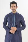 Buy_Arihant Rai Sinha_Blue Polyester, Silk Embroidery Thread Placket Kurta Set 