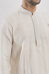 Arihant Rai Sinha_Cream Polyester, Silk, Chanderi Beads, Embroidery Pintuck Detailed Kurta Set _at_Aza_Fashions