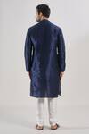 Shop_Arihant Rai Sinha_Blue Silk Embroidery Navy Thread Kurta Set _at_Aza_Fashions