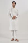 Buy_Arihant Rai Sinha_Off White Silk Embroidery Floral Thread Kurta Set _Online_at_Aza_Fashions