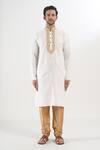 Shop Arihant Rai Sinha Cream Polyester, Silk Embroidery Contrast Kurta Set Online at Aza Fashions Shop_Arihant Rai Sinha_Cream Polyester, Silk Embroidery Contrast Kurta Set _Online_at_Aza_Fashions
