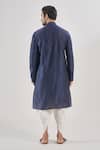 Shop_Arihant Rai Sinha_Blue Polyester, Silk Embroidery Thread Navy Kurta Set _at_Aza_Fashions