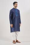 Buy Arihant Rai Sinha Blue Silk Embroidery Floral Placket Kurta And Patiala Set Online at Aza Fashions Buy_Arihant Rai Sinha_Blue Silk Embroidery Floral Placket Kurta And Patiala Set _Online_at_Aza_Fashions