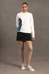 Buy_POOJA SHROFF_White Knit Embellished Pearl Round Color Blocked Sweatshirt _at_Aza_Fashions