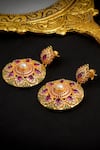 Buy_Totapari_Gold Plated Stone Heera Panna Rani Haar Necklace Set _Online_at_Aza_Fashions