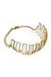 Shop_SUHANI PITTIE_Gold Plated Acrylic Strips Ocean Punk Bar Choker _at_Aza_Fashions