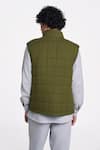 Shop_Terra Luna_Green 100% Organic Handloom Cotton Checkered Nix Uni Jacket _at_Aza_Fashions