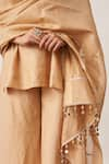 Vaaya_Gold Tissue Silk Embroidery Lace Embellished Dupatta _Online_at_Aza_Fashions