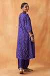 Shop_Vaaya_Purple Pure Gajji Silk Bandhni Pattern And Hand Embroidered Kurta Pant Set _at_Aza_Fashions