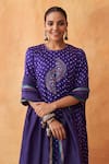 Shop_Vaaya_Purple Pure Gajji Silk Bandhni Pattern And Hand Embroidered Kurta Pant Set _Online_at_Aza_Fashions