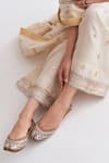 Buy_Vaaya_Off White Handwoven Silk Chanderi Chevron And Zari Yoke Kurta Pant Set _Online_at_Aza_Fashions