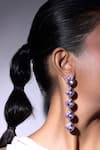 Buy_The Bling Girll_Purple Crystal Stone Drop Danglers _at_Aza_Fashions