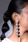 Buy_The Bling Girll_White Crystal Embellished Dangler Earrings _at_Aza_Fashions