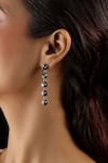 Buy_The Bling Girll_Black Onyx Embellished Dangler Earrings _at_Aza_Fashions