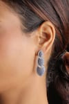 Buy_The Bling Girll_Blue Rhinestone Embellished Leaf Earrings _at_Aza_Fashions