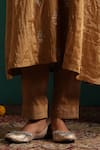 Shop_Beige_Brown Kurta Mul Chanderi Embroidered Zardozi Notched Afsaana Pant Set _Online_at_Aza_Fashions