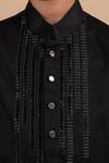 Buy_Partykles_Black Cotton Satin Beads Embroidered Kurta Set _Online_at_Aza_Fashions