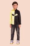 Partykles_Black Cotton Sequins Batman Motif Embroidered Shirt _Online_at_Aza_Fashions