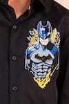 Buy_Partykles_Black Silk Embroidery Batman Motif Shirt _Online_at_Aza_Fashions