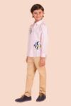 Partykles_Pink Cotton Embroidery Fish Motif Shirt _Online_at_Aza_Fashions